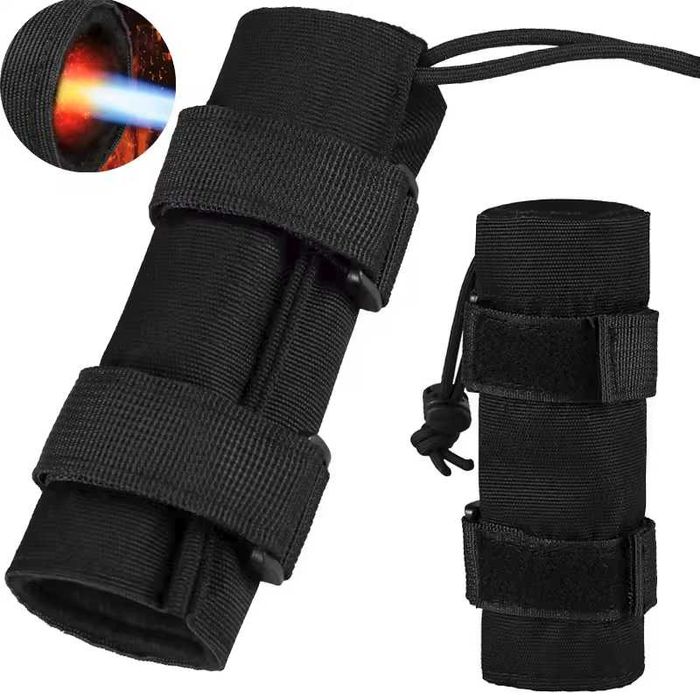 Tłumik Osłona Pokrowiec termiczny czarny 15 cm airsoft