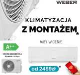 Klimatyzacja z montażem funkcja grzania A++ WIFI NAJTANIEJ OD 2499ZŁ