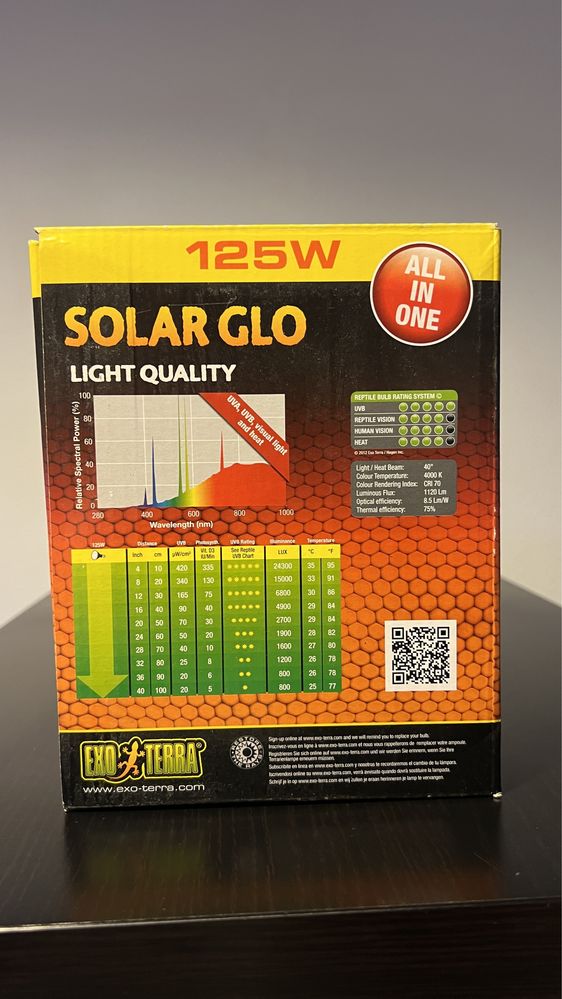 SOLAR GLOW 125w - lâmpada aquecimento répteis