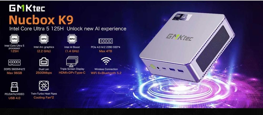 Мини ПК GMKtec K9 Core Ultra 5 125H/GMKtec G3 - FIREBAT T8 Plus 16/512