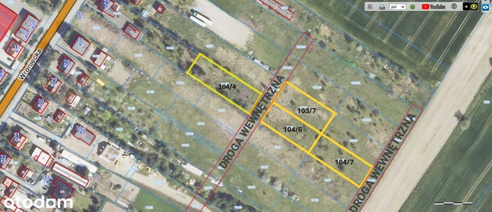 Sprzedam CZTERY działki budowlane Pniewy, pow. szam.