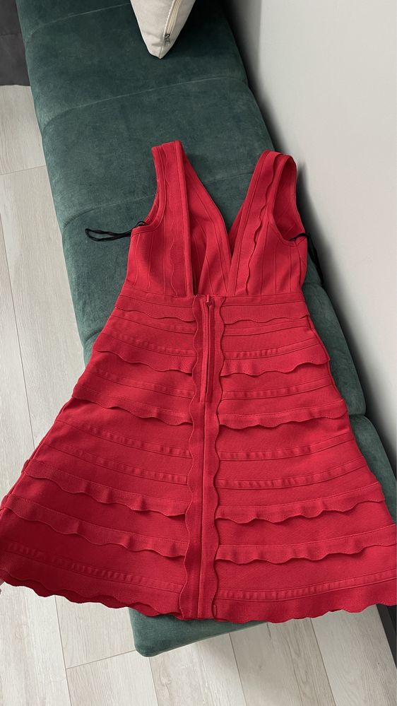 Красное бандажное мини платье Nasty Gal. Червона бандажна міні сукня.
