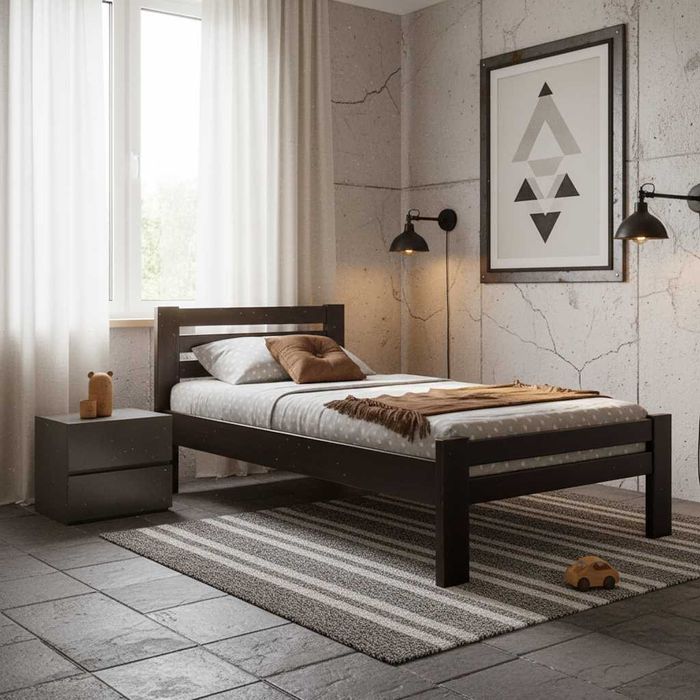 Кровать "Алекс" 90×200 Натуральное дерево