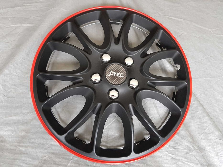 4 шт_Автомобильные колпаки J-Tec Hero GTR R14" /Черно-красные/