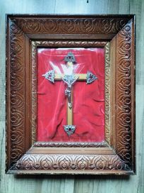 Obraz krucyfiks krzyż za wypukłym szkłem