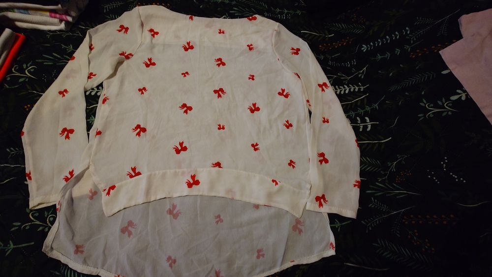 Bluzka z długim rękawem z kokardkami