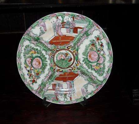 Prato em porcelana chinesa mandarim 25,5 cm