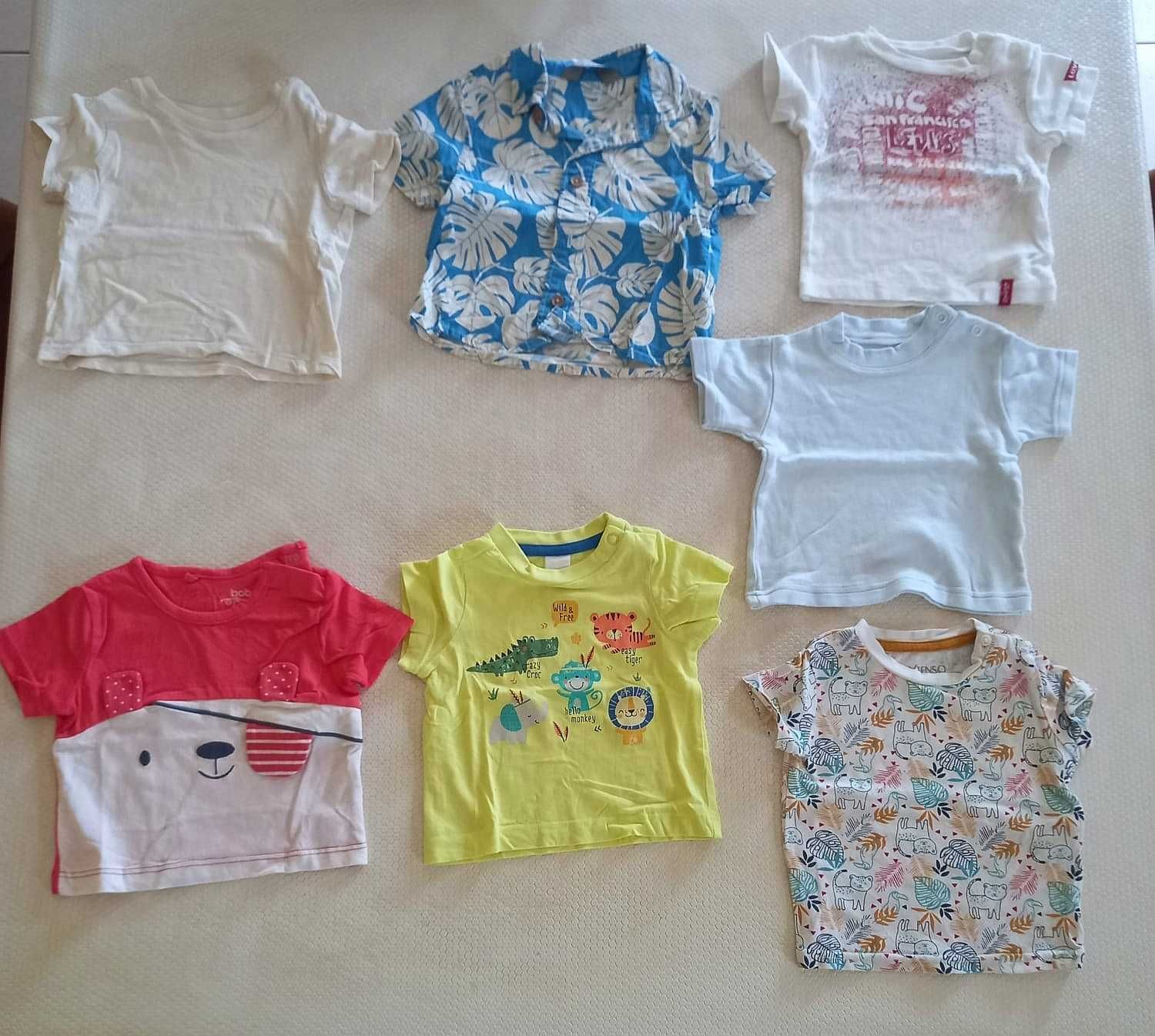 2 sweats e 7 t-shirts menino 3 a 6 meses