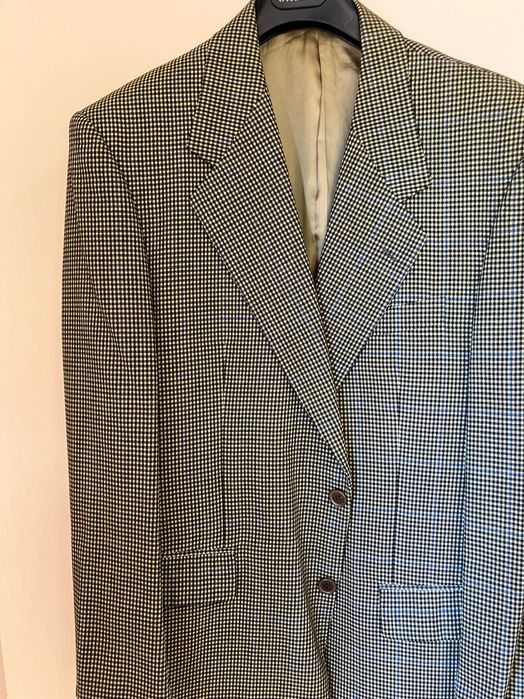 Blazer homem de Xadrez em sarja 46 / XL