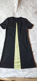 Czarna sukienka Monnari rozmiar 36 z seledynowym wzorem