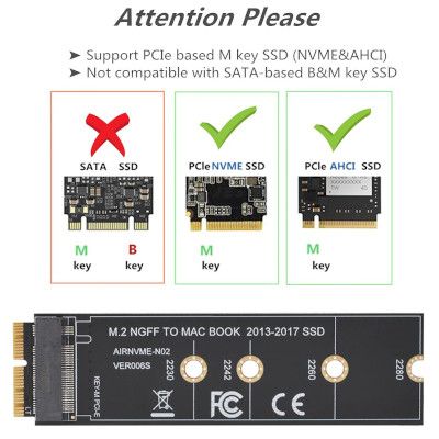 Conversor cartão M.2 PCIE » APPLE 2013 a 2017 com fatura