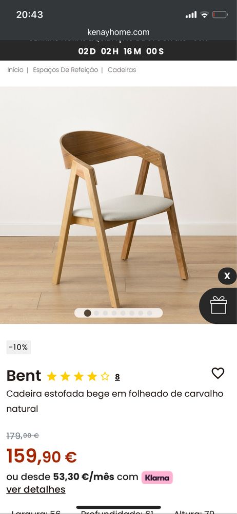 4 Cadeiras estilo nórdico - (Preço original 720€) - Excelente qualidad