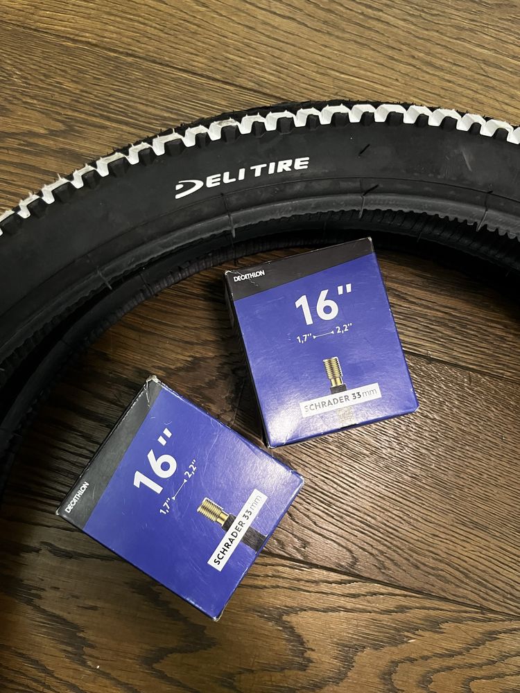 Opony rowerowe Deli Tire, rozmiar koła 20 + 2x dętka