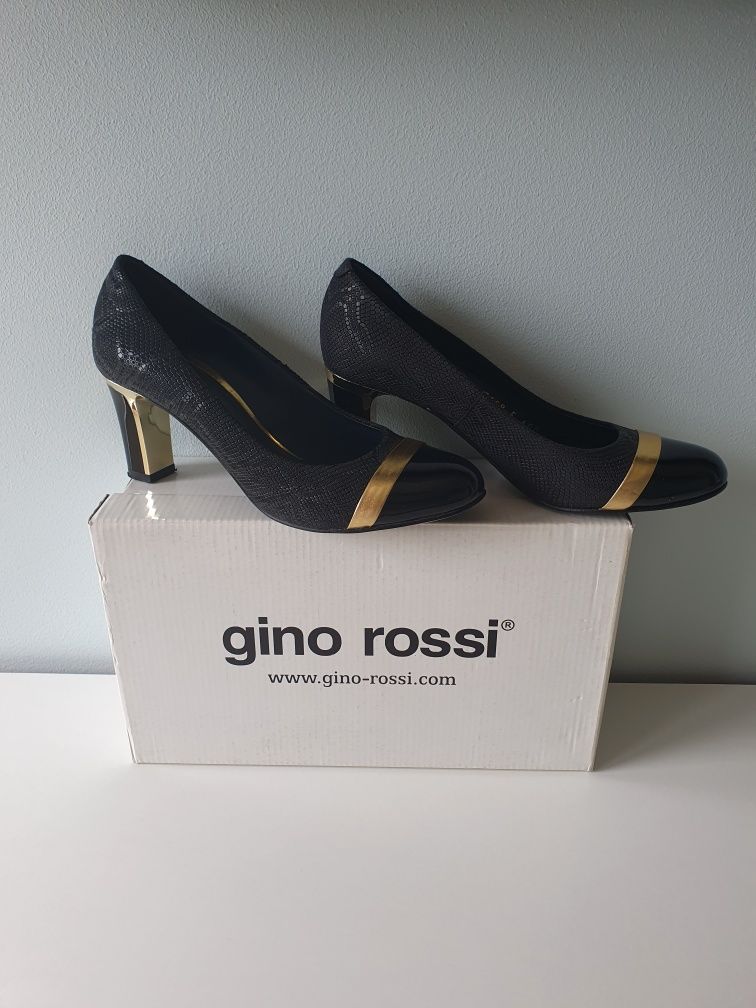 Botki czółenka skórzane Gino Rossi rozmiar 37,24cm