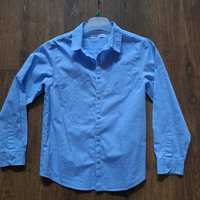 Koszula wizytowa długi rękaw dla chłopca błękitna 134