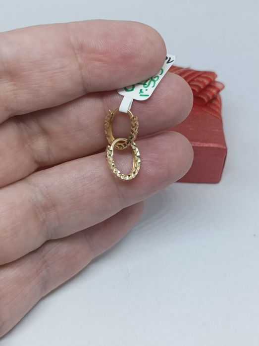 Złote kolczyki owale, złoto 585