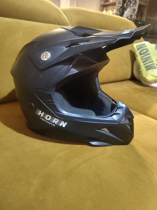 Kask full face HORN+Gogle L 59-60