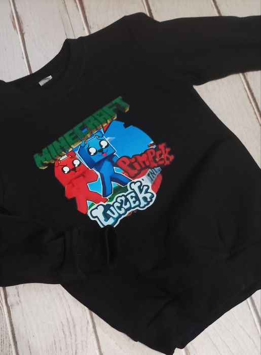 Bluza z nadrukiem Pimpek i Luczek czarna 110