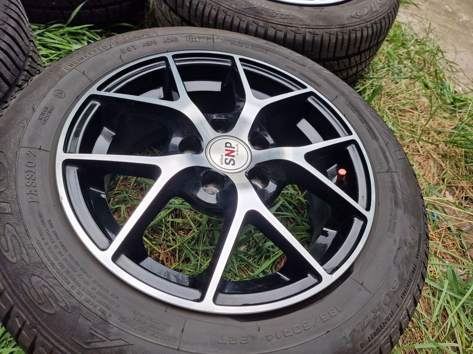 Piękne Koła 5x100 14" felgi SNP z oponami Dębica 185/60/14