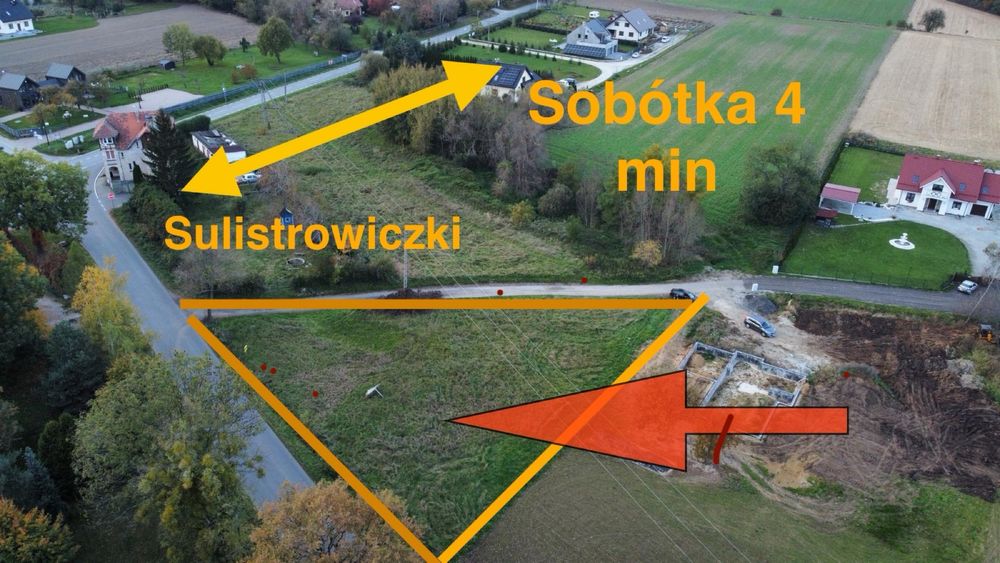 Działka z pozwoleniem na budowę widok na  Ślężę