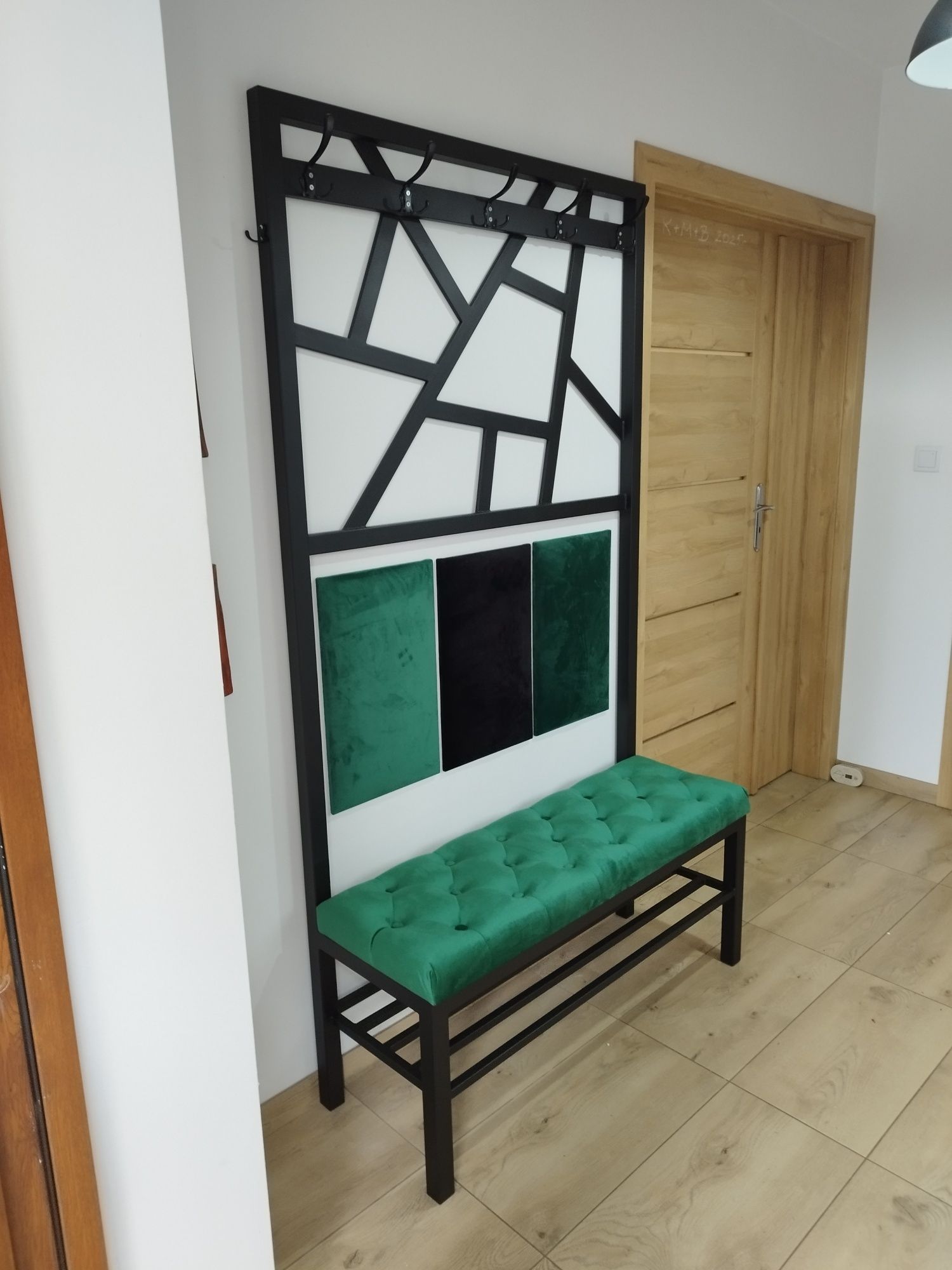 Garderoba / Wieszak na ubrania z siedziskiem i półką na buty / loft