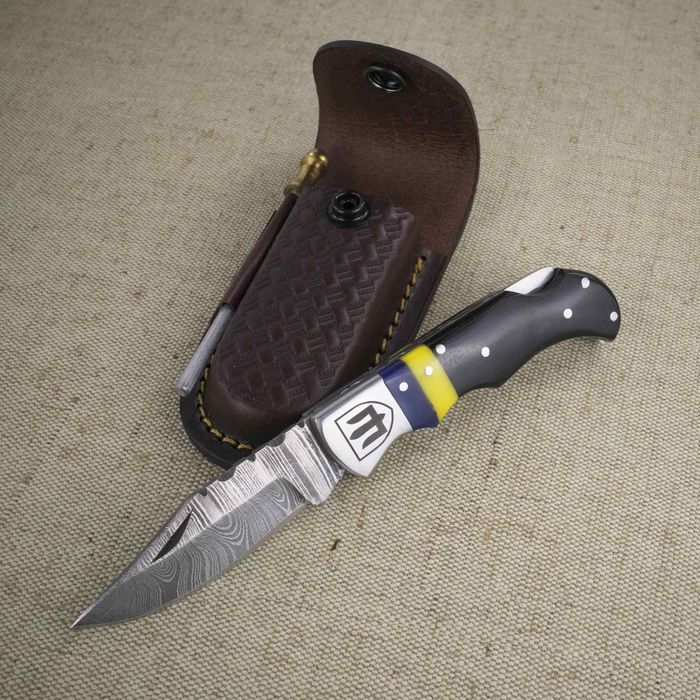 Ніж ЗСУ ручної роботи з дамаської сталі