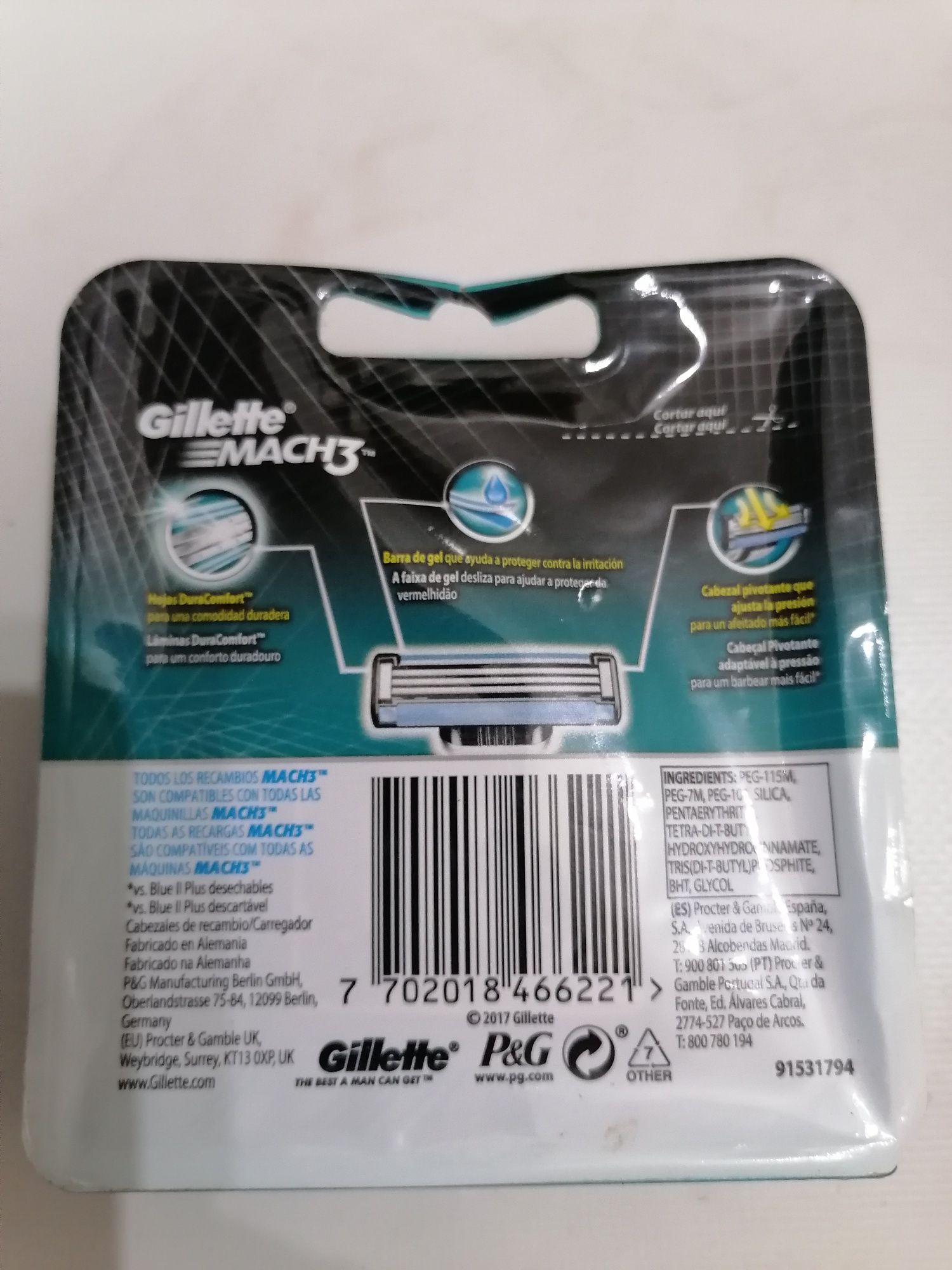 Recarga de Lâminas GILLETTE Mach3 (4 un)