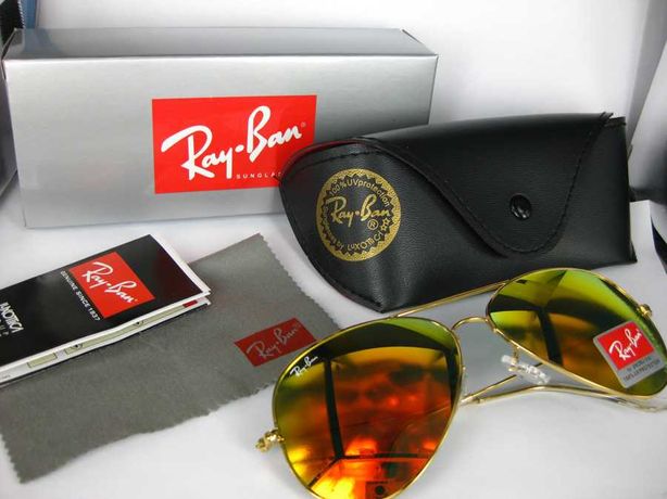 Ray ban oculos sol 3025 e 3026 dourado vermelho laranja rayban