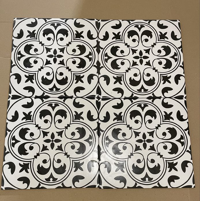 Gres szkliwiony Opoczno Patchwork Naomi white black Satin 30x30