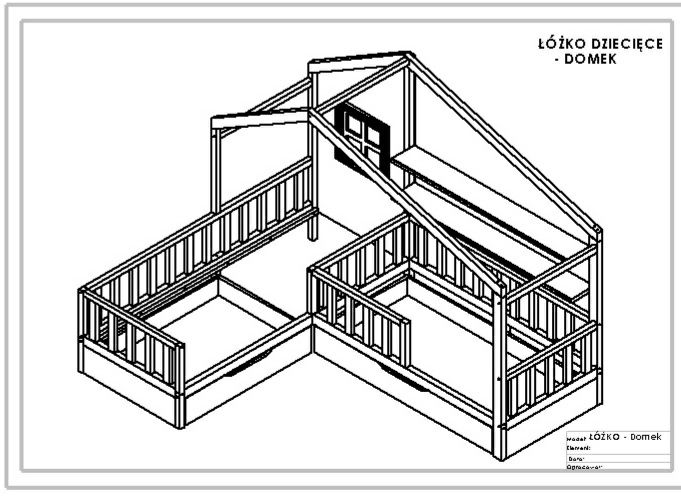 Łóżko dziecięce Domek - Projekt