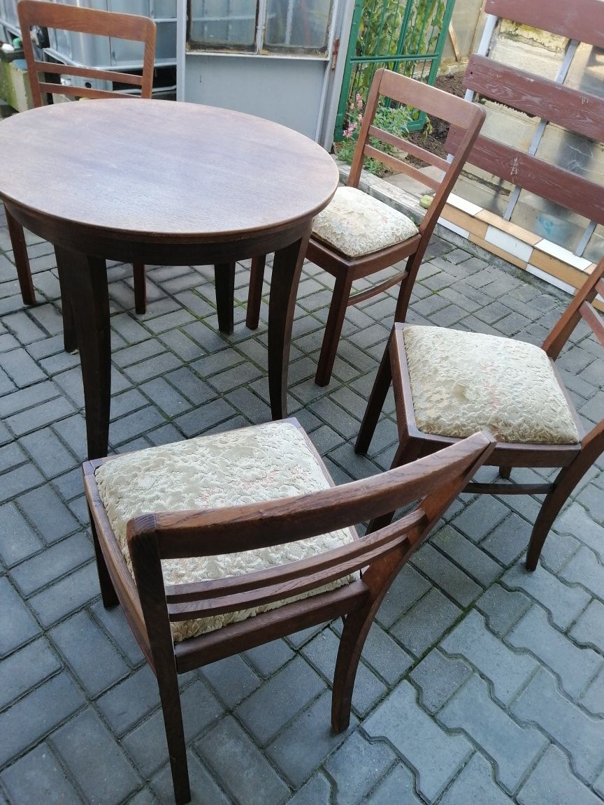 Stary stół przedwojenny i 4 krzesła, możliwość dowozu