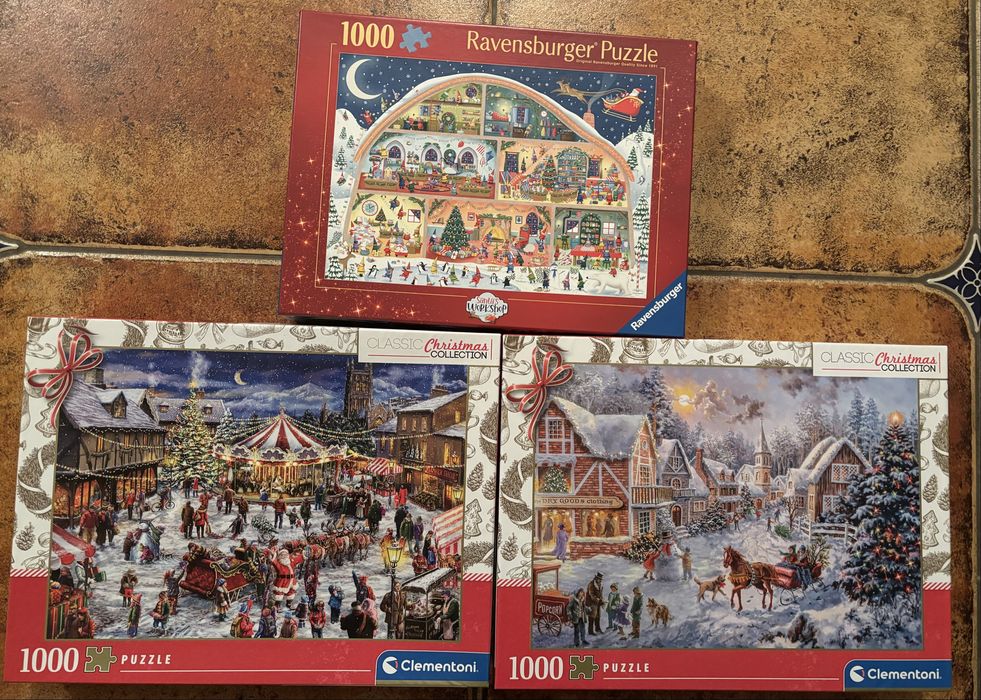 Puzzle 3x1000 komplet świąteczny