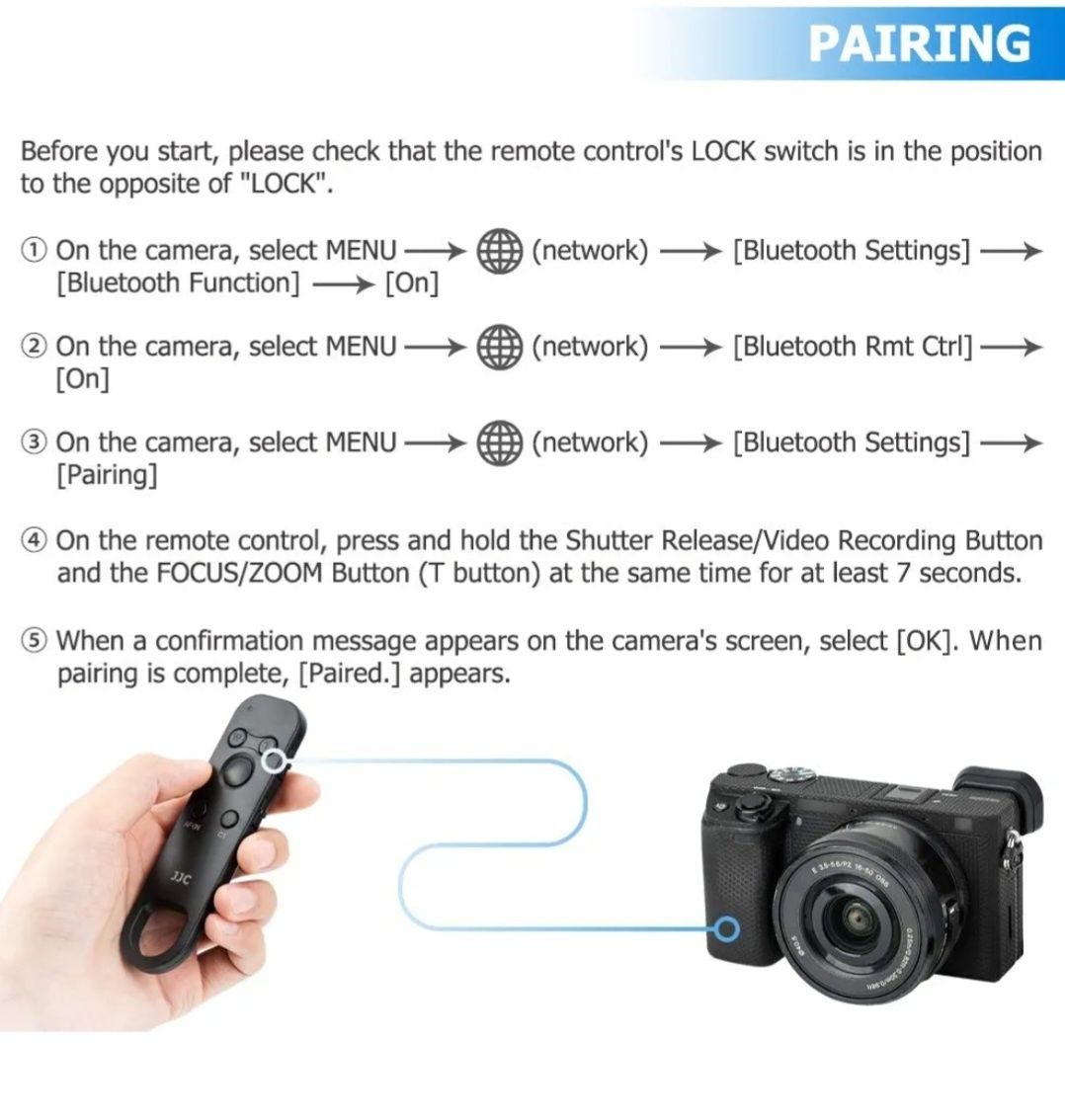 JJC RMT-P1BT pilot Bluetooth zdalnego sterowania dla Sony A6700