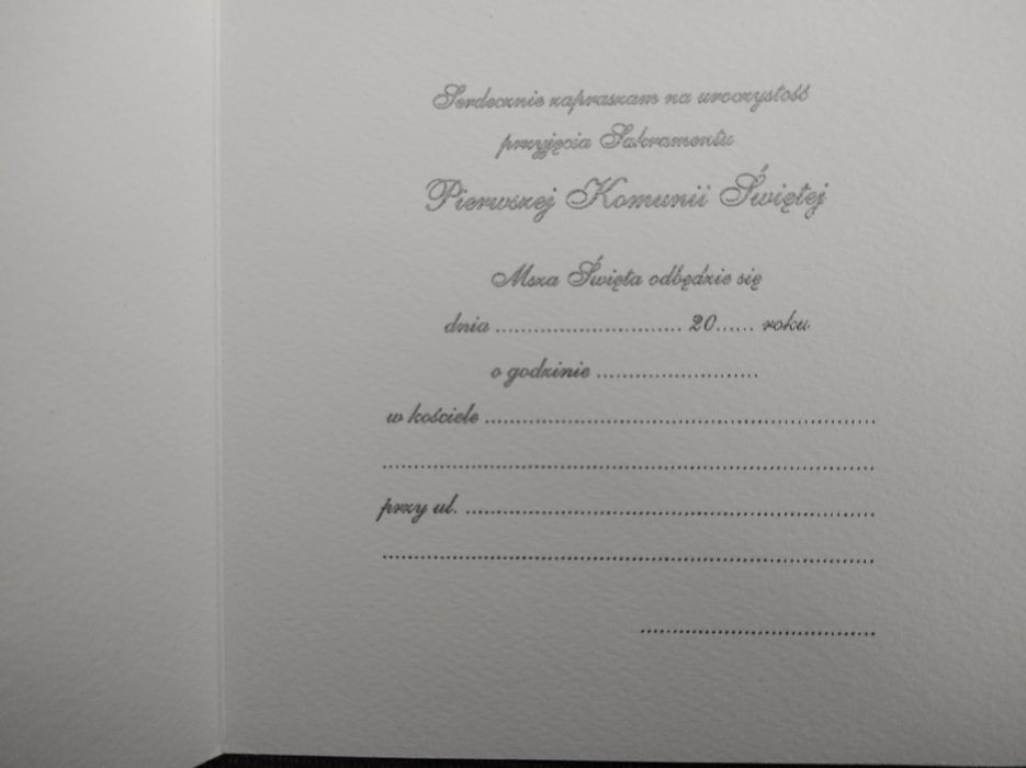 Zaproszenia na I komunię świętą, 10 szt, cena za całość