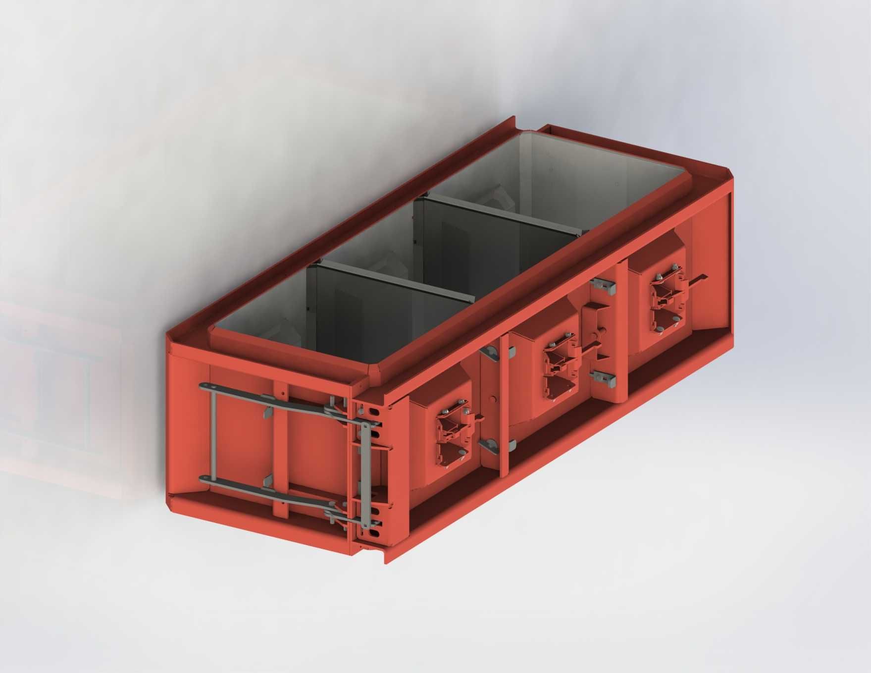 Nowa forma 180x60x60 z przegrodami do betonu, mury oporowe