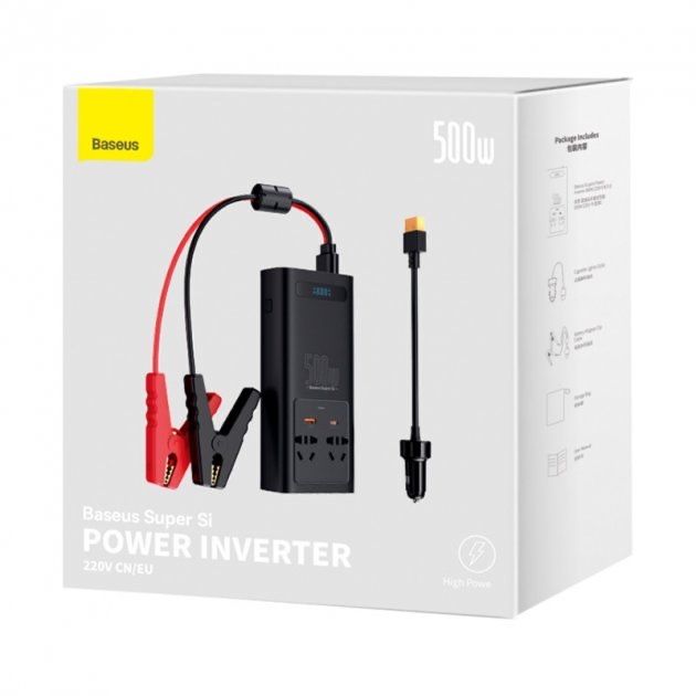 Автомобільний інвертор Baseus Super Si Power 500W Black (CGNB000101)