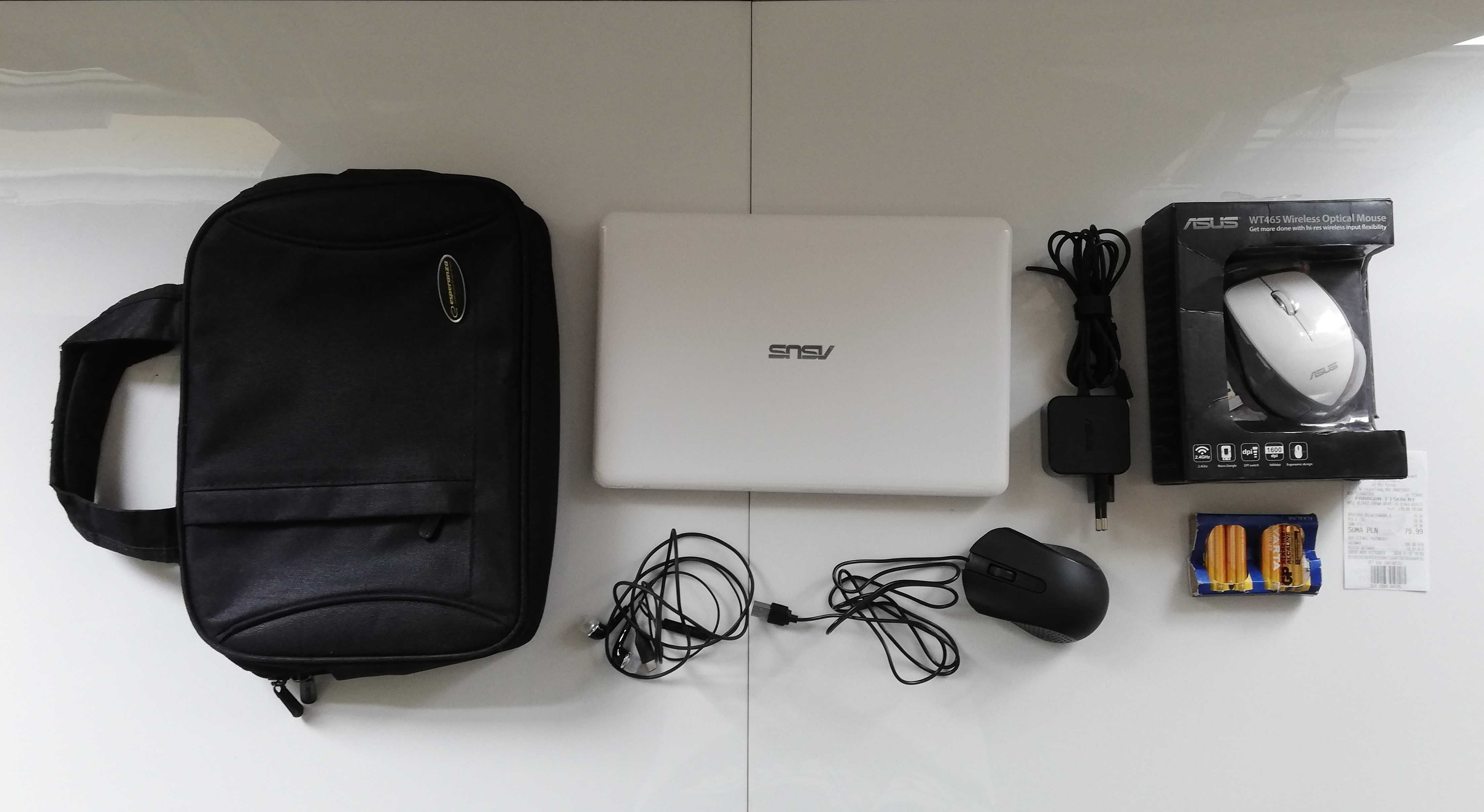 Notebook ASUS E200H + torba, myszki, baterie – gotowy do pracy!