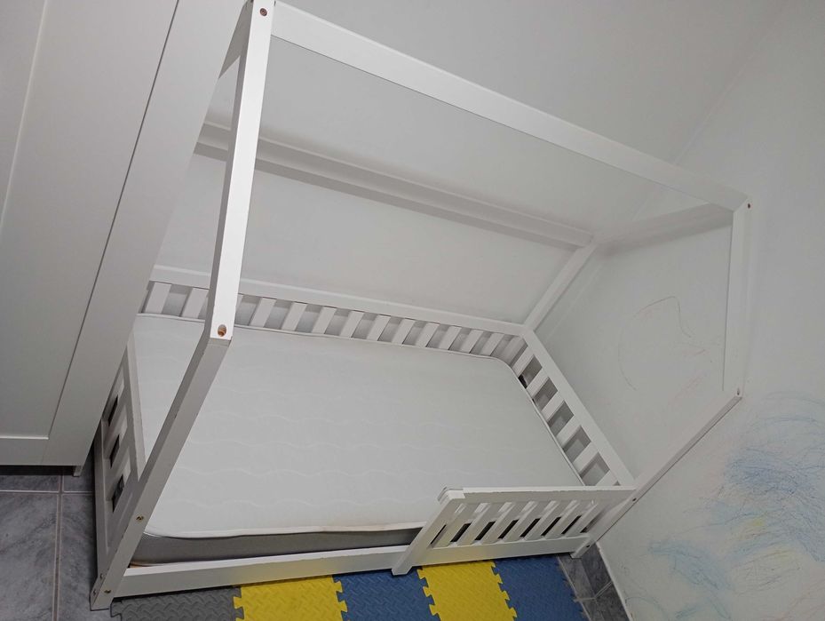Cama de crianças 80x160cm com proteção anti-queda