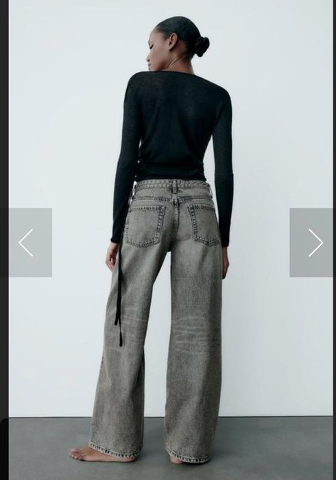 Джинси широкі сірі zara s