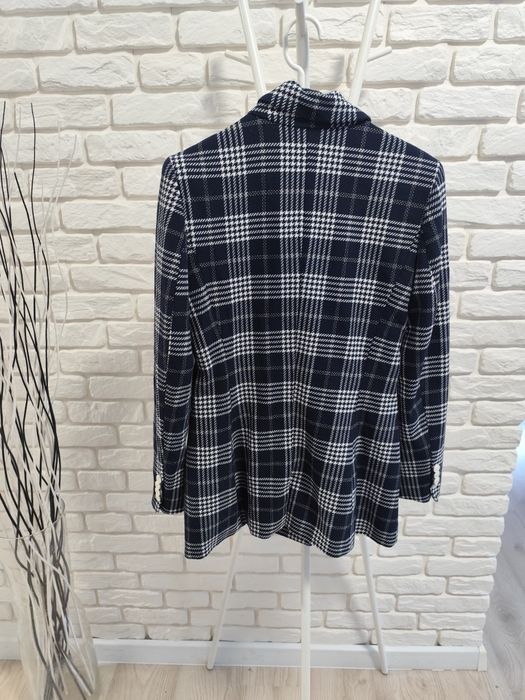 Granatowa marynarka w kratę XS