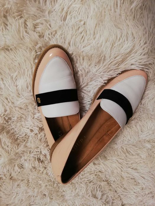 mokasyny Badura 39 skórzane mokasyny Badura 39 białe kremowe