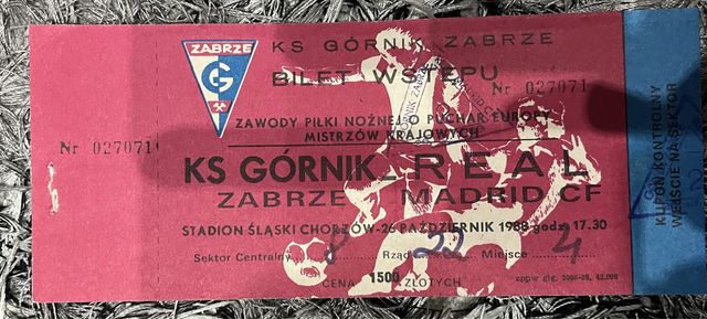 Bilet kolekcjonerski Górnik - Real