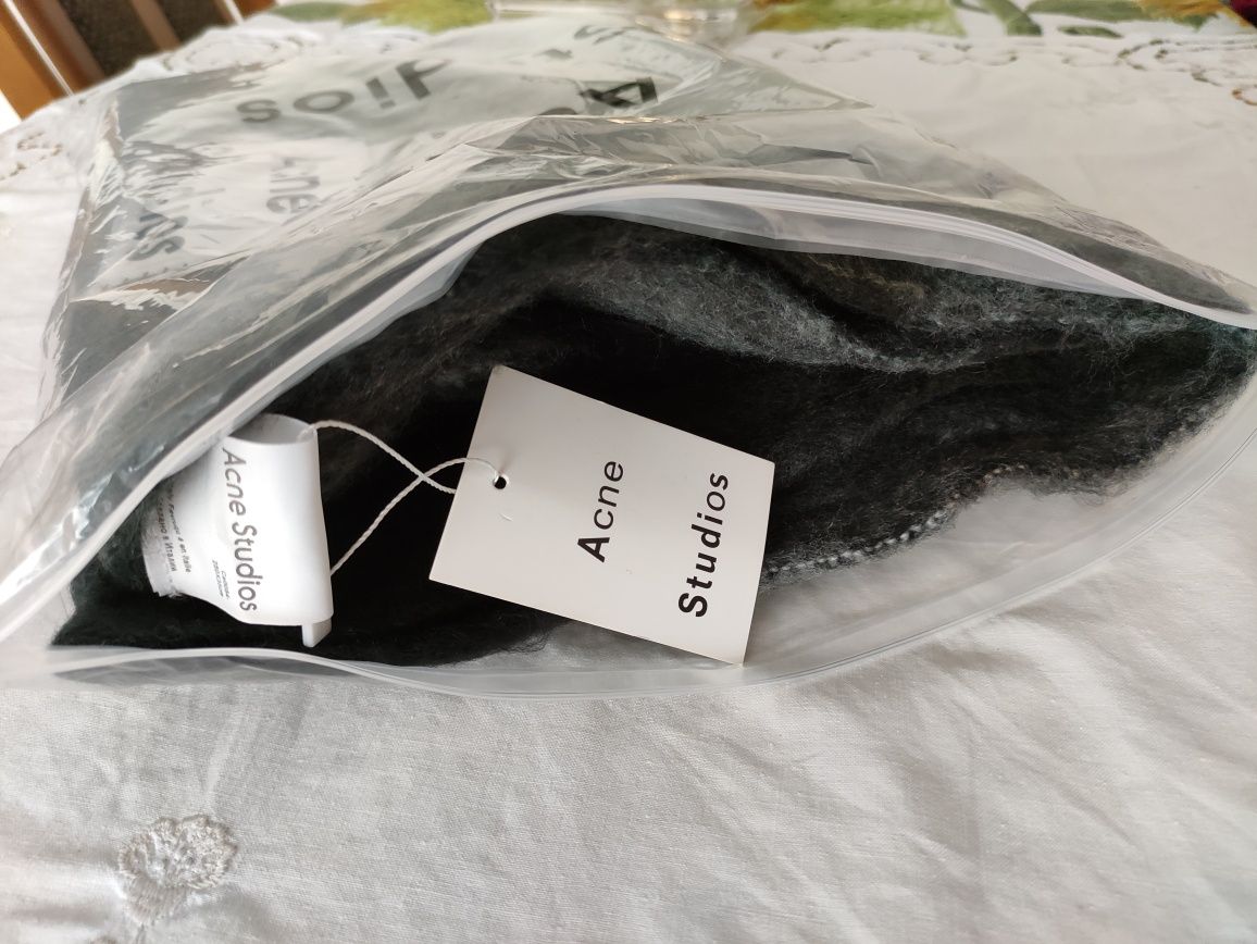 NOWY Szal ACNE STUDIOS modnie wygoda szarości kolory jesień/zima
