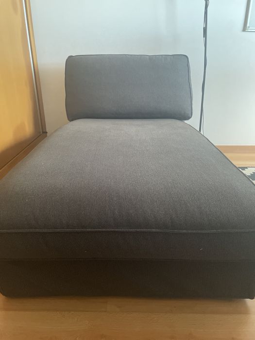 Chaise Longue Ikea Kivik com capa cinza antracite