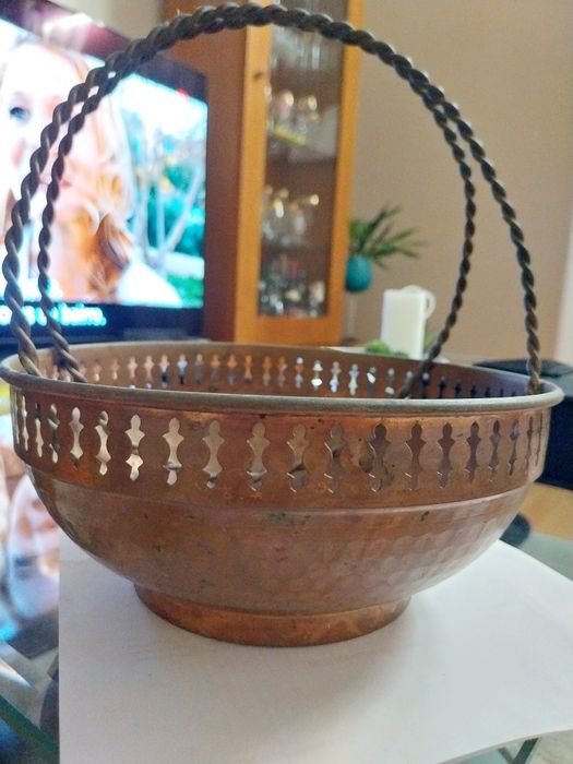 Fruteira vintage em cobre