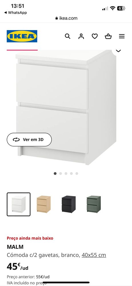 Malm - Comoda c/ 2 gavetas