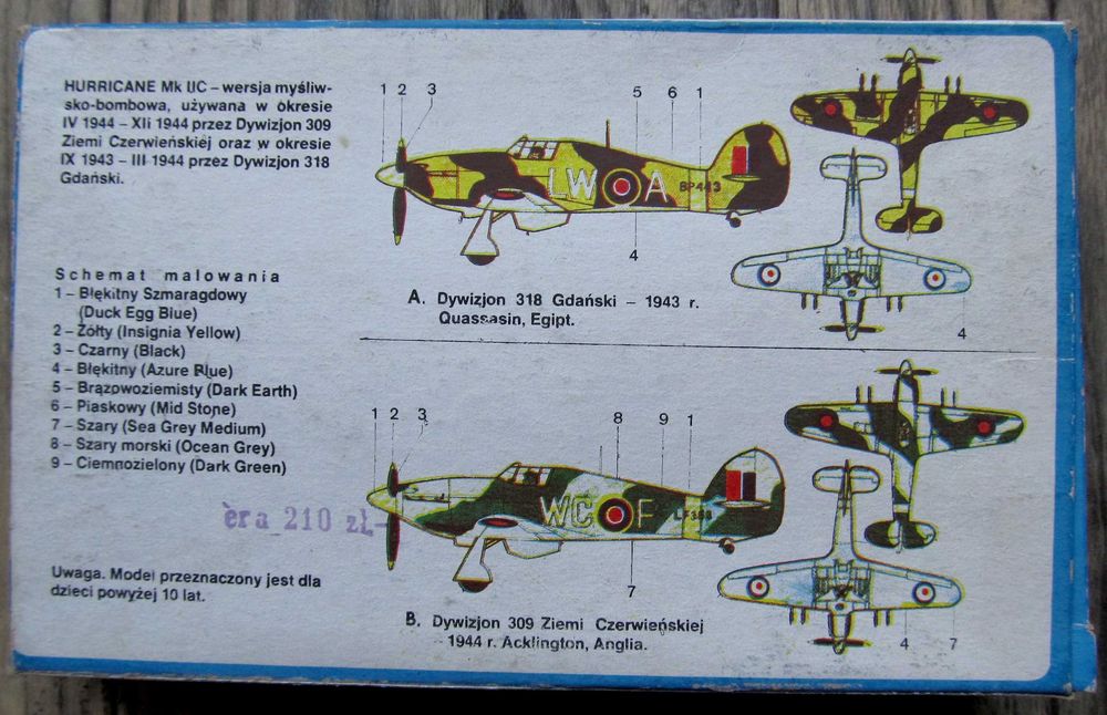 Hurricane Mk.IIc, 1:72, Farmtex/Lotnia, , vintage, UNIKAT
