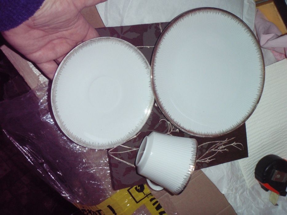 Zestaw śniadaniowy Bavaria porcelana filiżanka, spodek, talerzyk