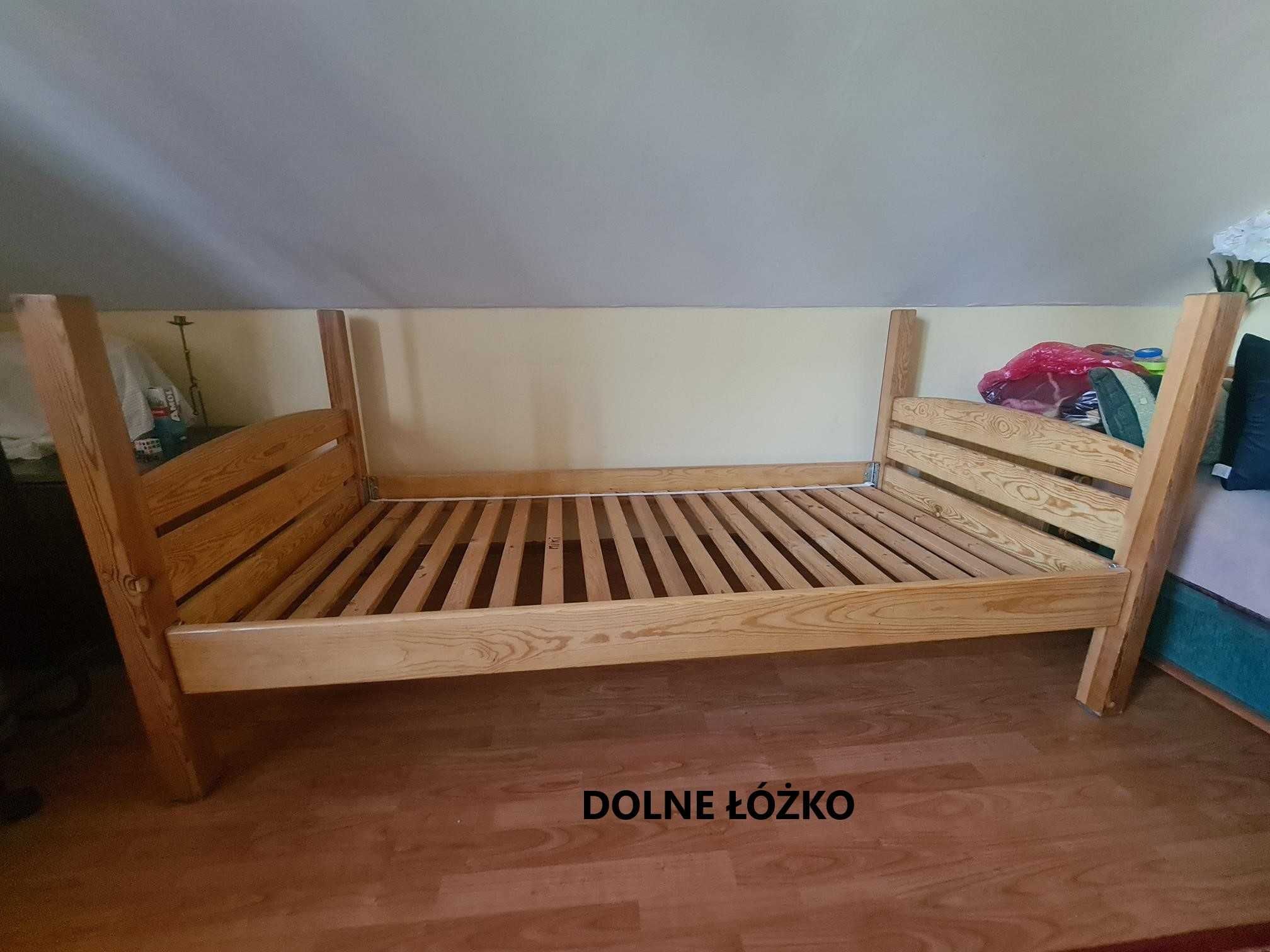 Drewniane łóżko piętrowe z możliwością rozdzielenia na 2 osobne