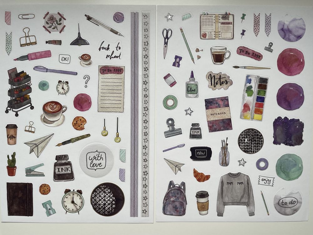 Naklejki bullet journal scrapbooking journaling